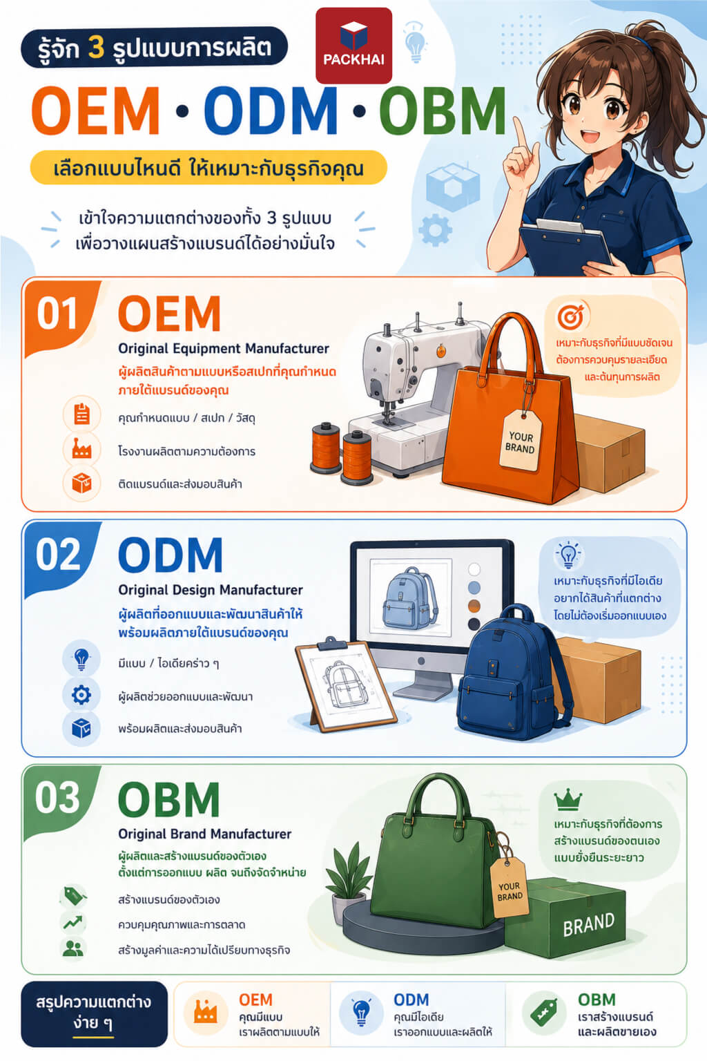 OEM (Original Equipment Manufacturer) ต่างกับ ODM และ OBM ยังไง