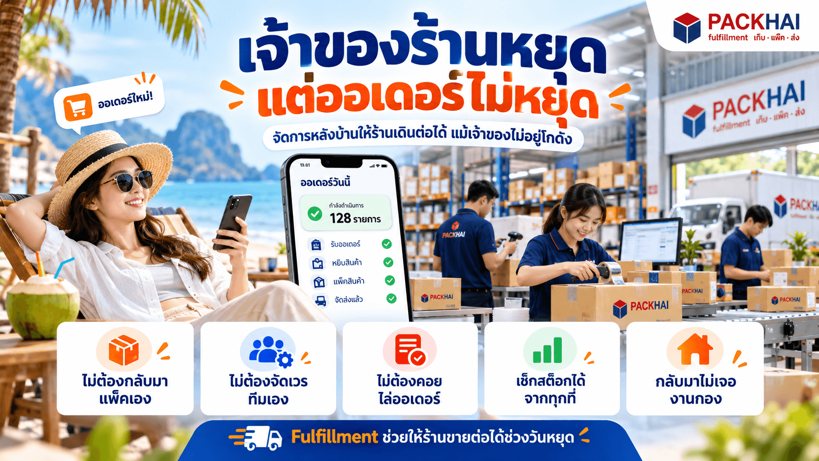 บริการ Fulfillment ช่วยหยิบแพ็คสินค้าในช่วงวันหยุดสงกรานต์